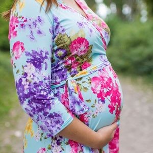 Pink Blush Floral Sash Tie Maxi